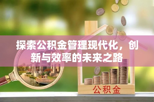 平湖探索公积金管理现代化，创新与效率的未来之路