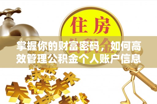 平湖掌握你的财富密码，如何高效管理公积金个人账户信息