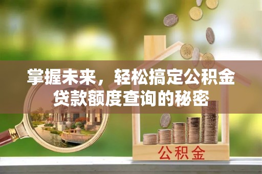 平湖掌握未来，轻松搞定公积金贷款额度查询的秘密