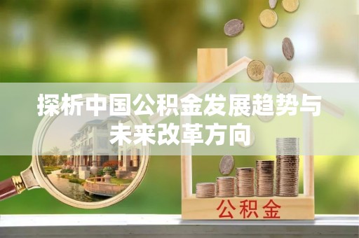 平湖探析中国公积金发展趋势与未来改革方向