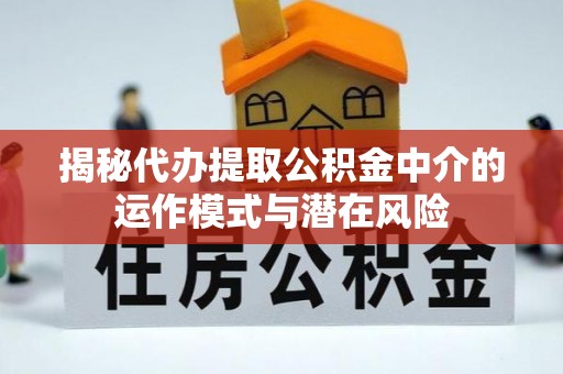 平湖揭秘代办提取公积金中介的运作模式与潜在风险