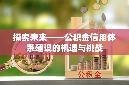 平湖探索未来——公积金信用体系建设的机遇与挑战