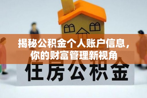 平湖揭秘公积金个人账户信息，你的财富管理新视角