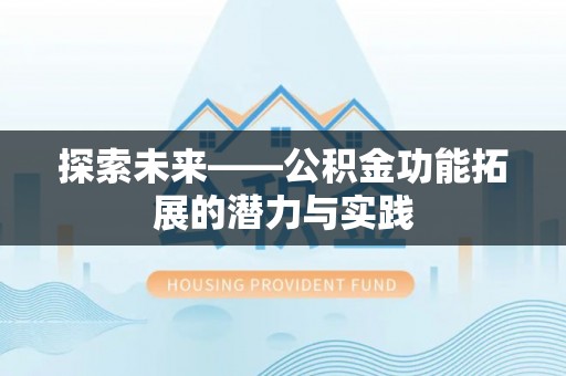 平湖探索未来——公积金功能拓展的潜力与实践